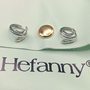 Hefanny‎ 925 Sterling Silver Snake Huggie Earrings Dainty New